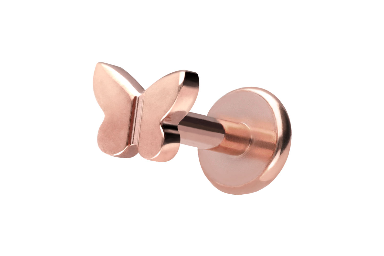 Titan Labret Piercing mit Push Fit SCHMETTERLING